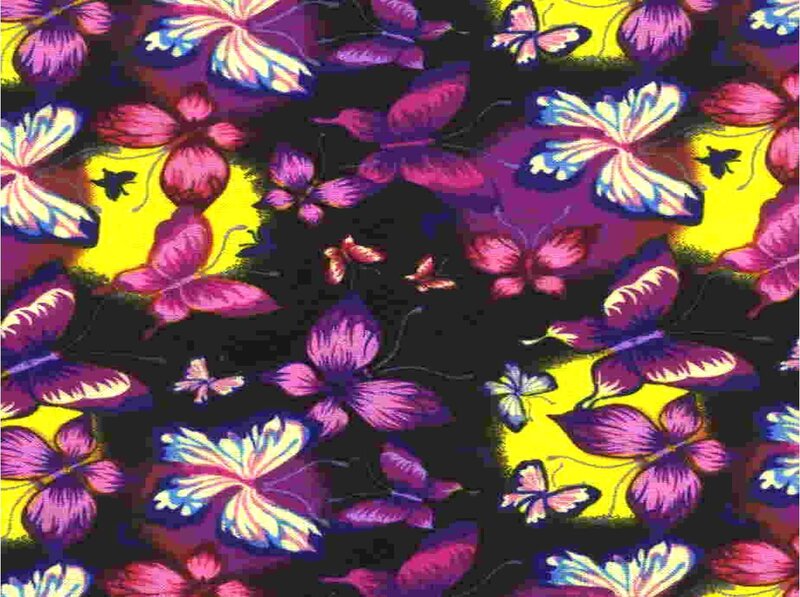 Butterfly Pattern Fabric — Purple