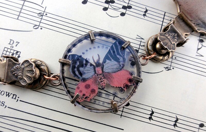 Butterfly Pendant on Sheet Music