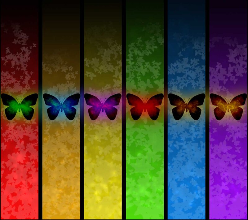 Butterfly Silhouettes — Red