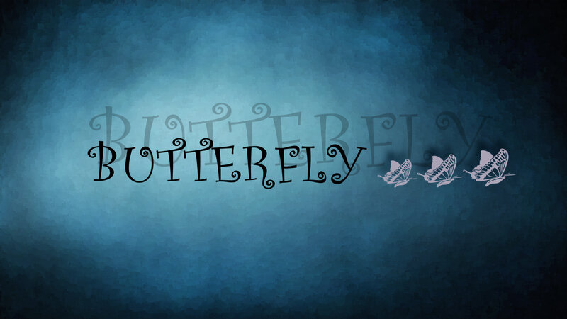 Butterfly Text Design — Blue