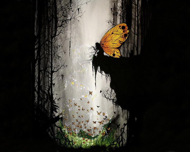Butterfly-winged Figure — Black