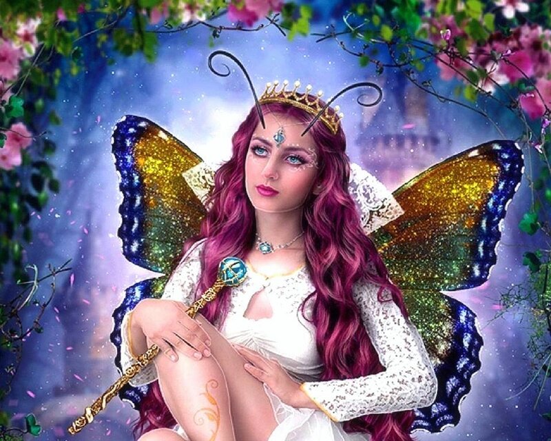Butterfly-winged Woman — Purple