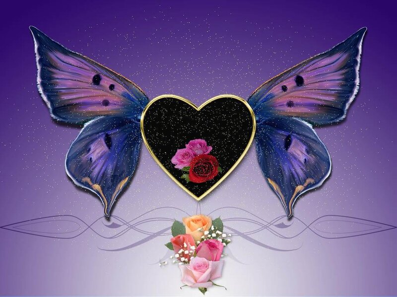 butterfly wings with heart