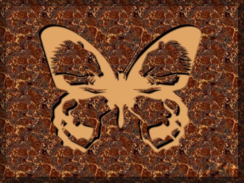 butterfly with animal faces
