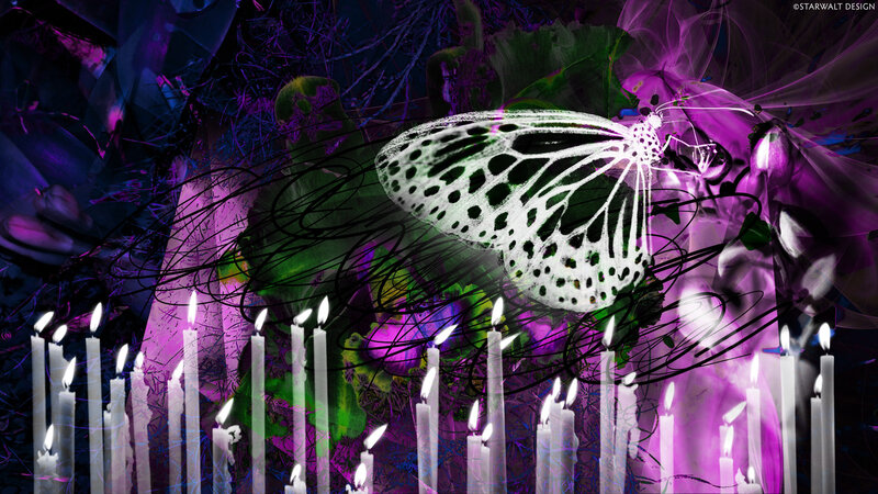 Butterfly with Candles — Purple