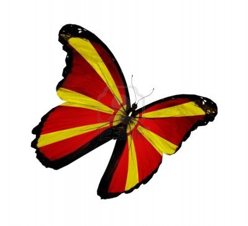 Butterfly with Flag Pattern