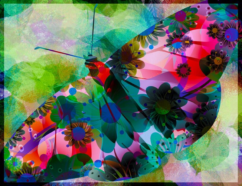 Butterfly with Floral Pattern