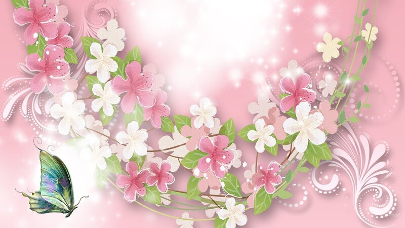 Butterfly with Floral Wreath