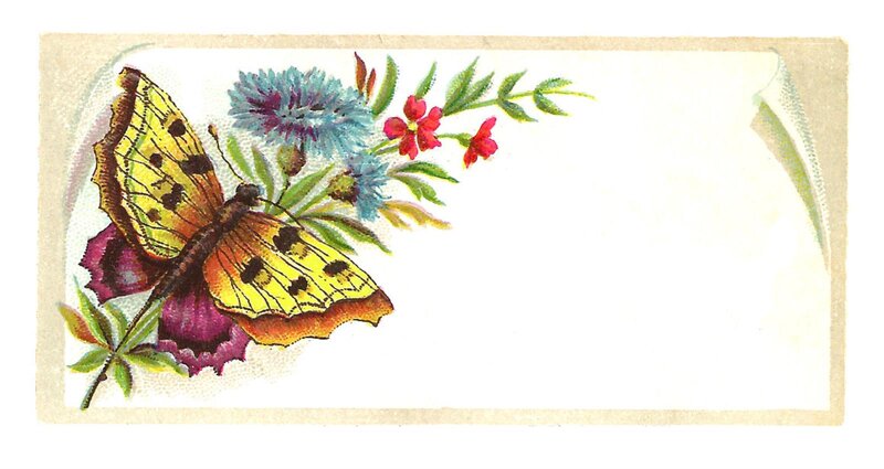 Butterfly with Flowers — Yellow