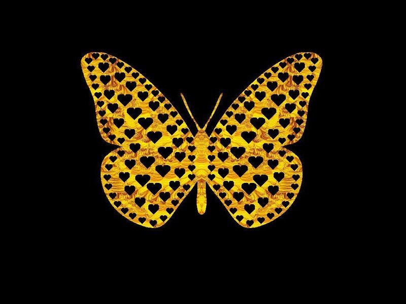 Butterfly with Heart Pattern — Yellow
