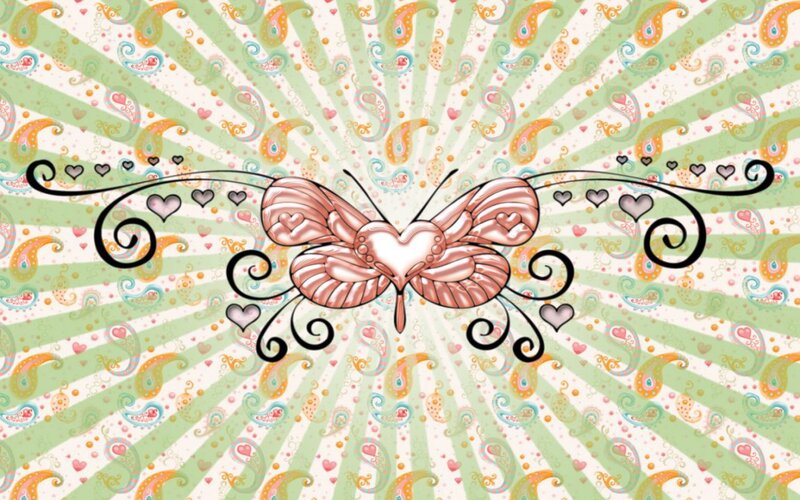 butterfly with heart wings