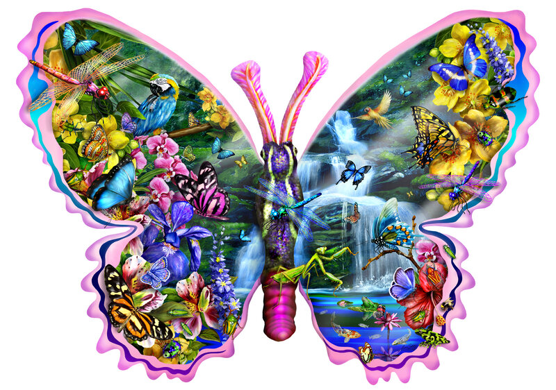 butterfly with nature scenes