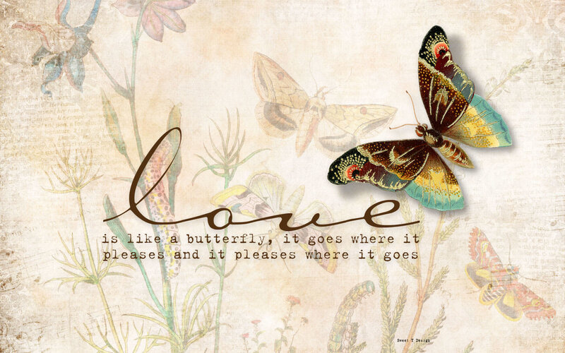 Butterfly with Quote — Beige