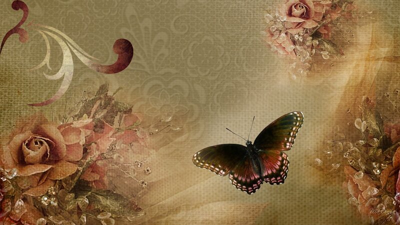 Butterfly with Roses
