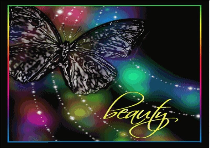 Butterfly with the word beauty