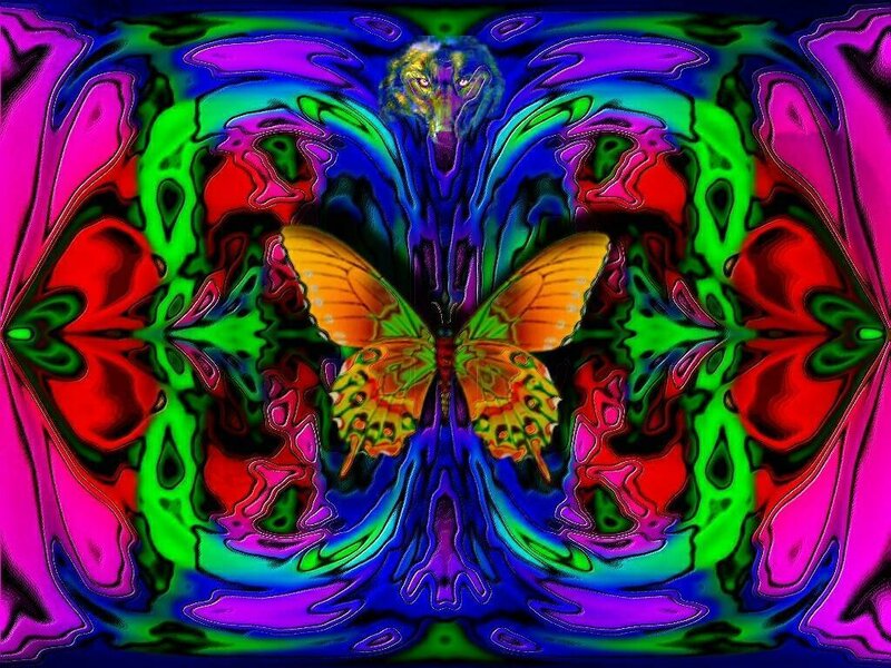 Butterfly with Wolf Head