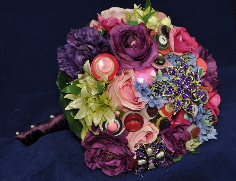 Button and Brooch Bouquet