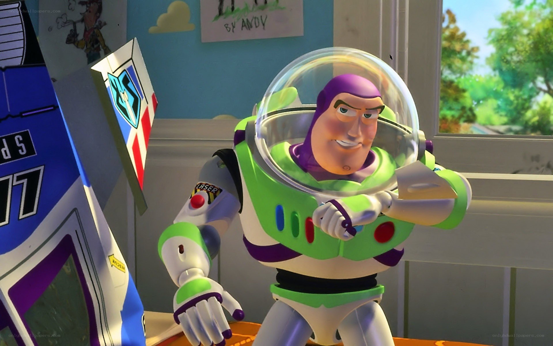 Buzz Lightyear in Andy's room