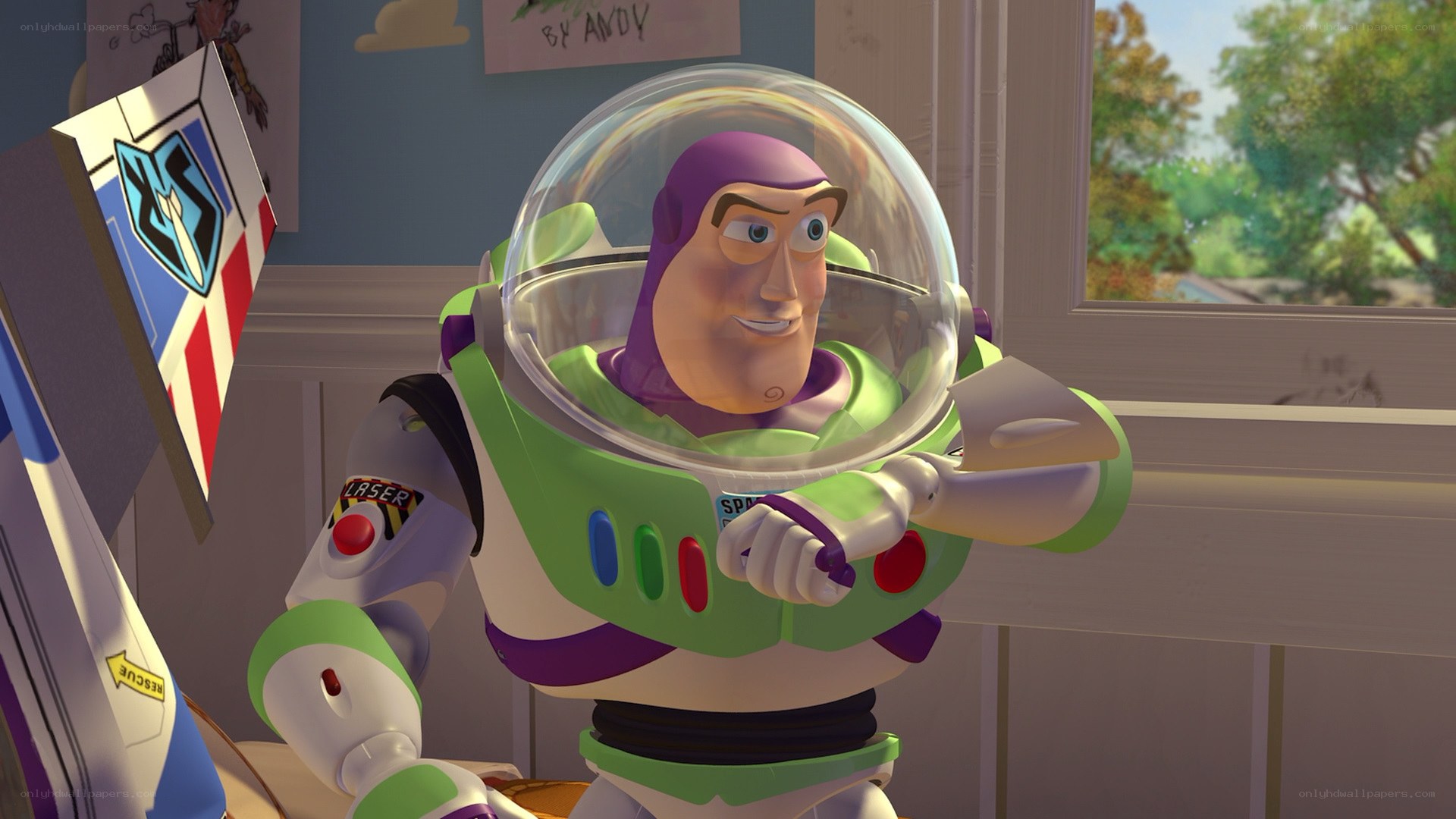 Buzz Lightyear in Andy's room