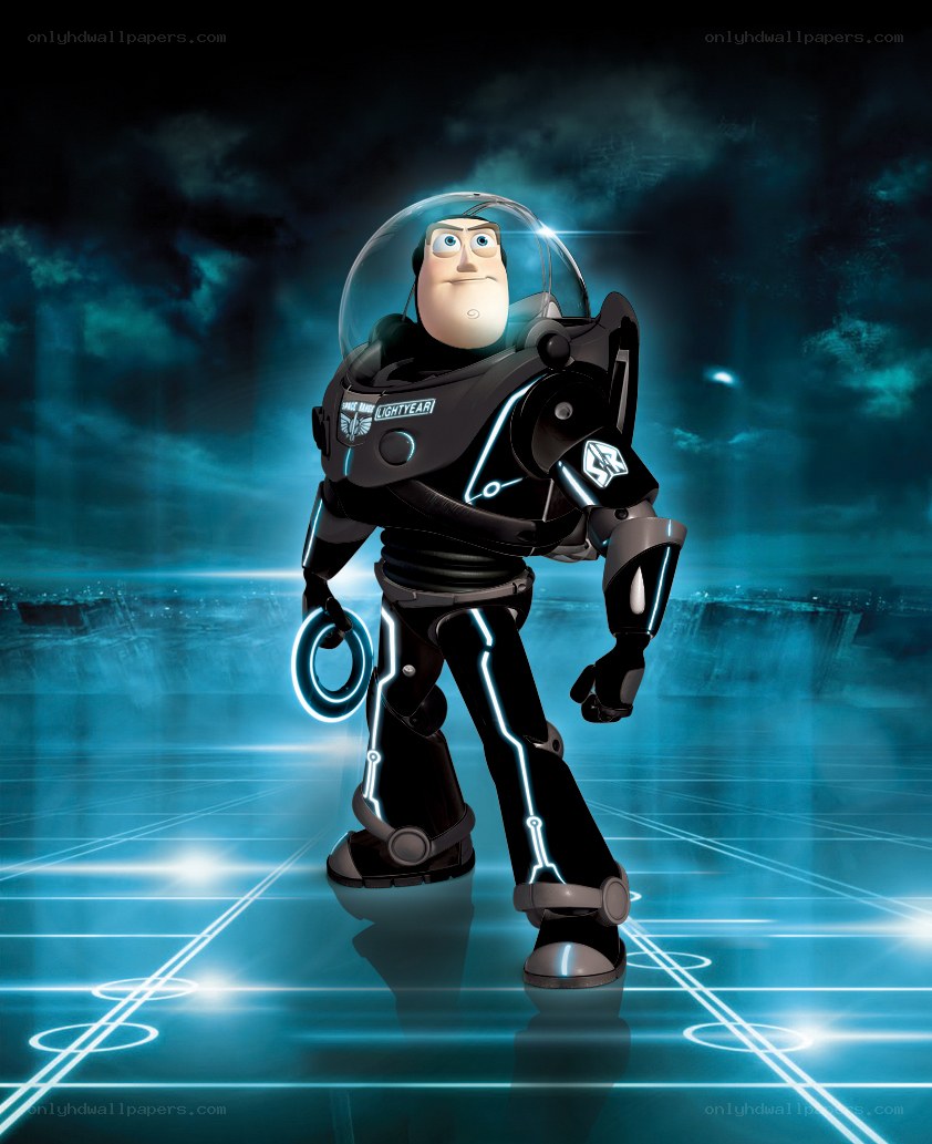 Buzz Lightyear in Tron suit