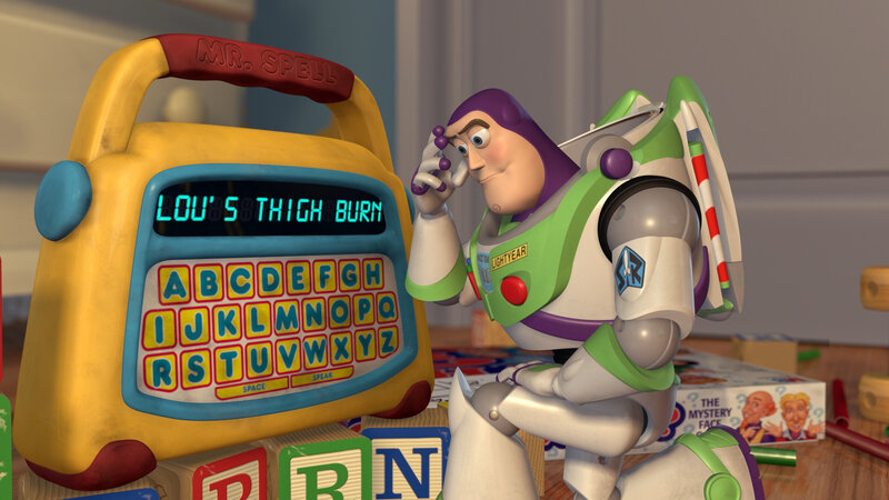 Buzz Lightyear with Mr. Spell toy