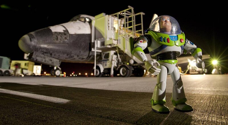 Buzz Lightyear with space shuttle
