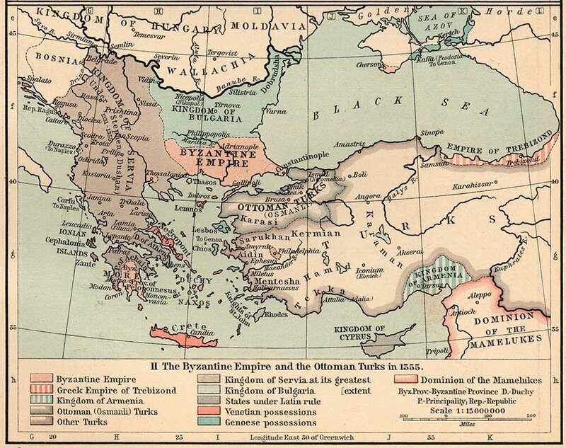 Byzantine and Ottoman Empires map