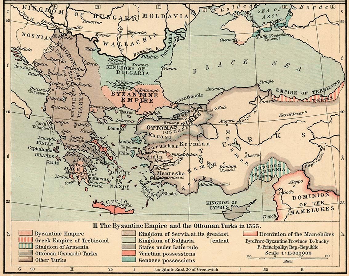 Byzantine and Ottoman Empires map