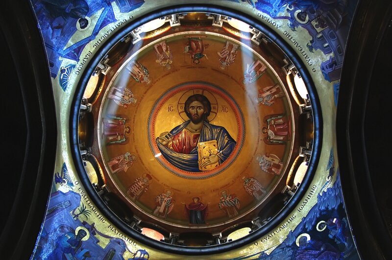 Byzantine ceiling fresco of Christ