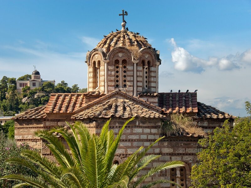 Byzantine church with dome
