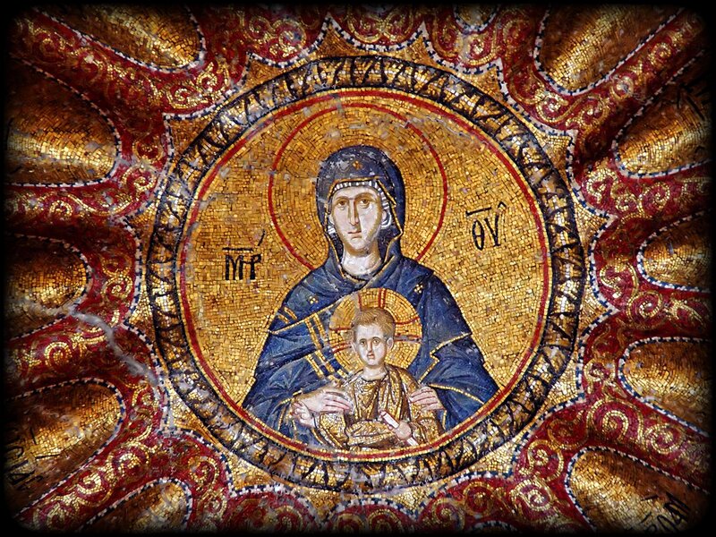 Byzantine mosaic of Virgin and Child