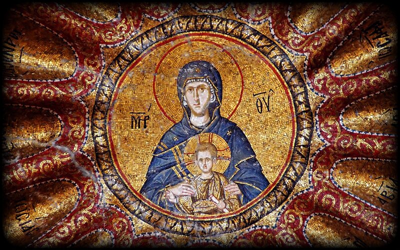 Byzantine mosaic of Virgin Mary