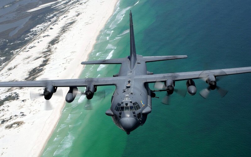 C-130 Hercules Aircraft — Gray, Aerial
