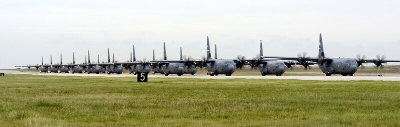 C-130 Hercules Aircraft — Gray, Calm