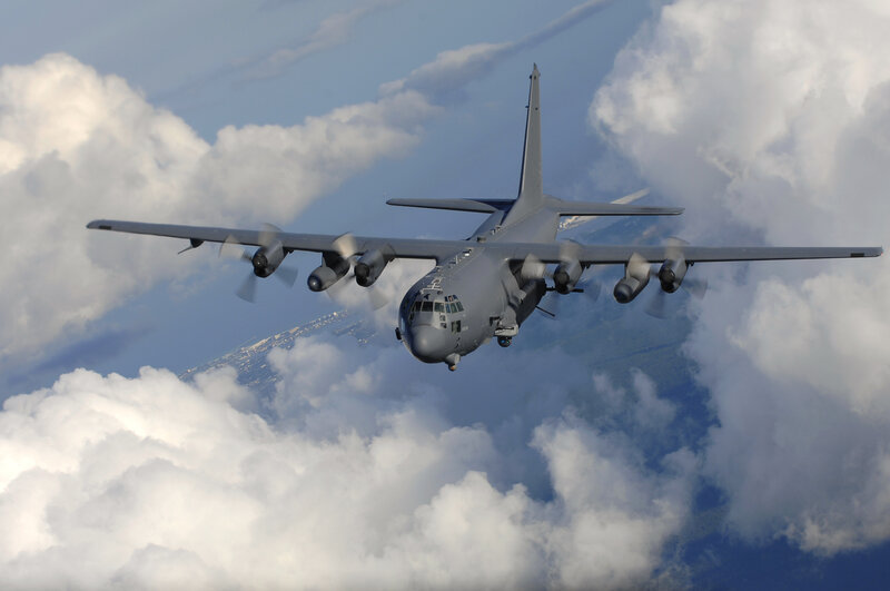 C-130 Hercules Aircraft — Gray, Dramatic, Afternoon, Photograph