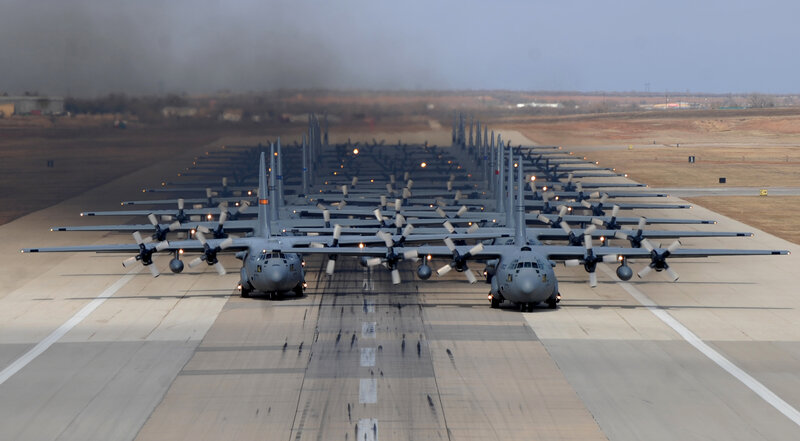 C-130 Hercules Aircraft — Gray, Dramatic