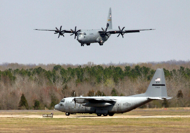 C-130 Hercules aircraft on airfield