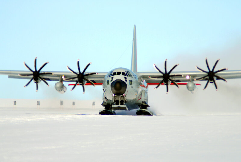 C-130 Hercules Aircraft — White, Cold