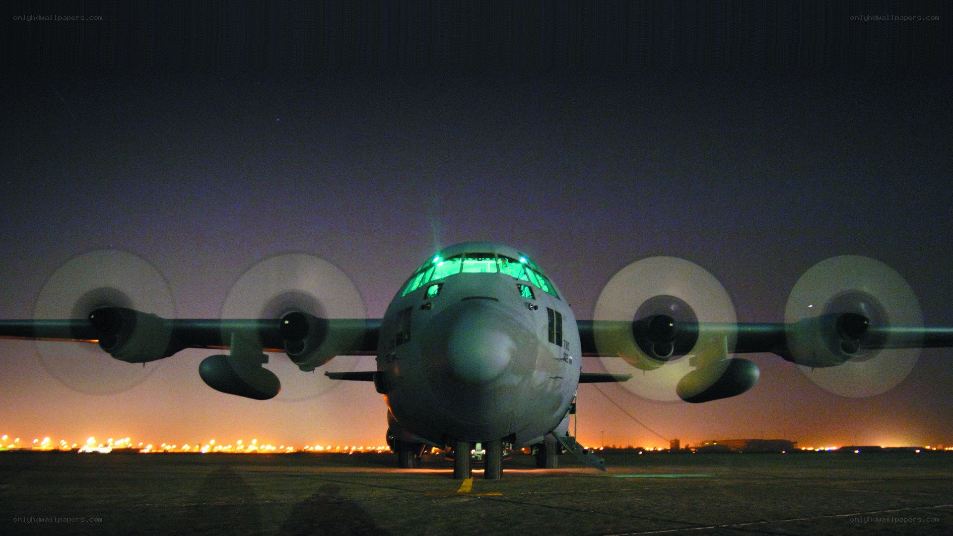 C-130 Hercules at night
