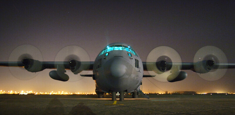 C-130 Hercules at night