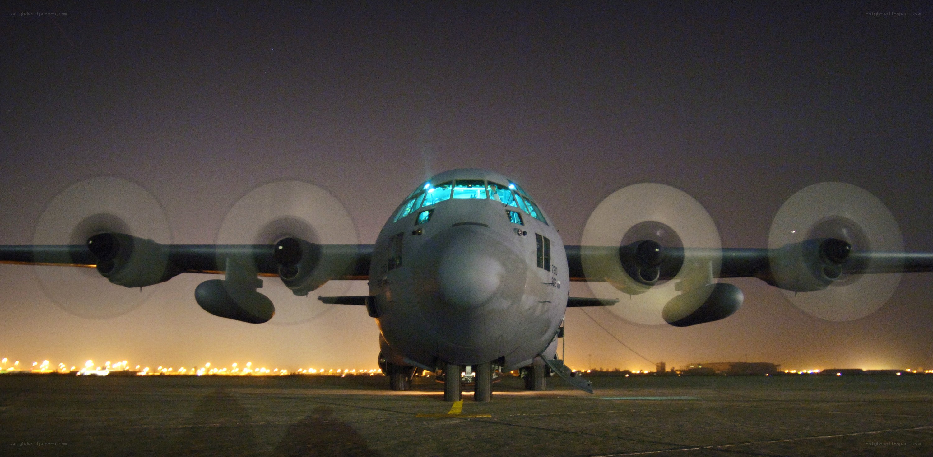 C-130 Hercules at night