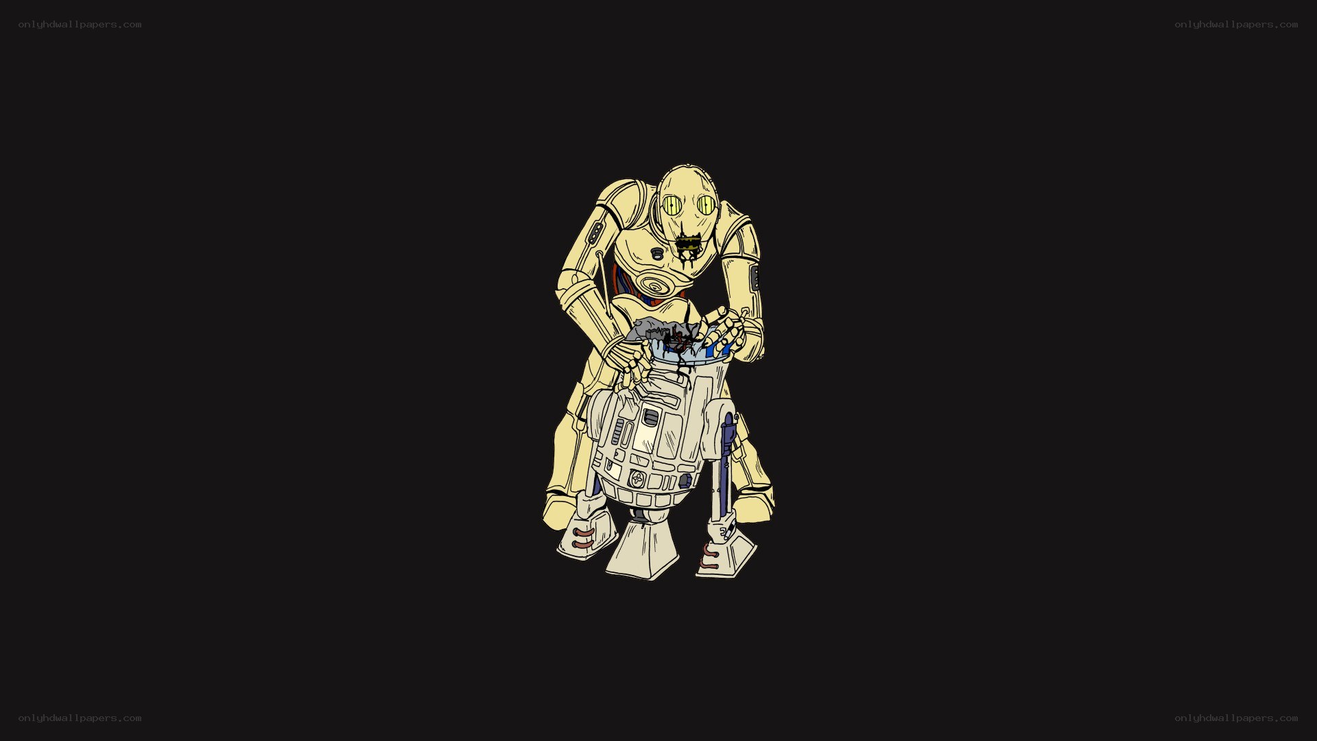 C-3PO and R2-D2 illustration