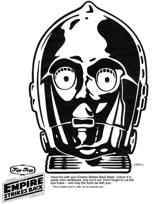 C-3PO mask coloring page