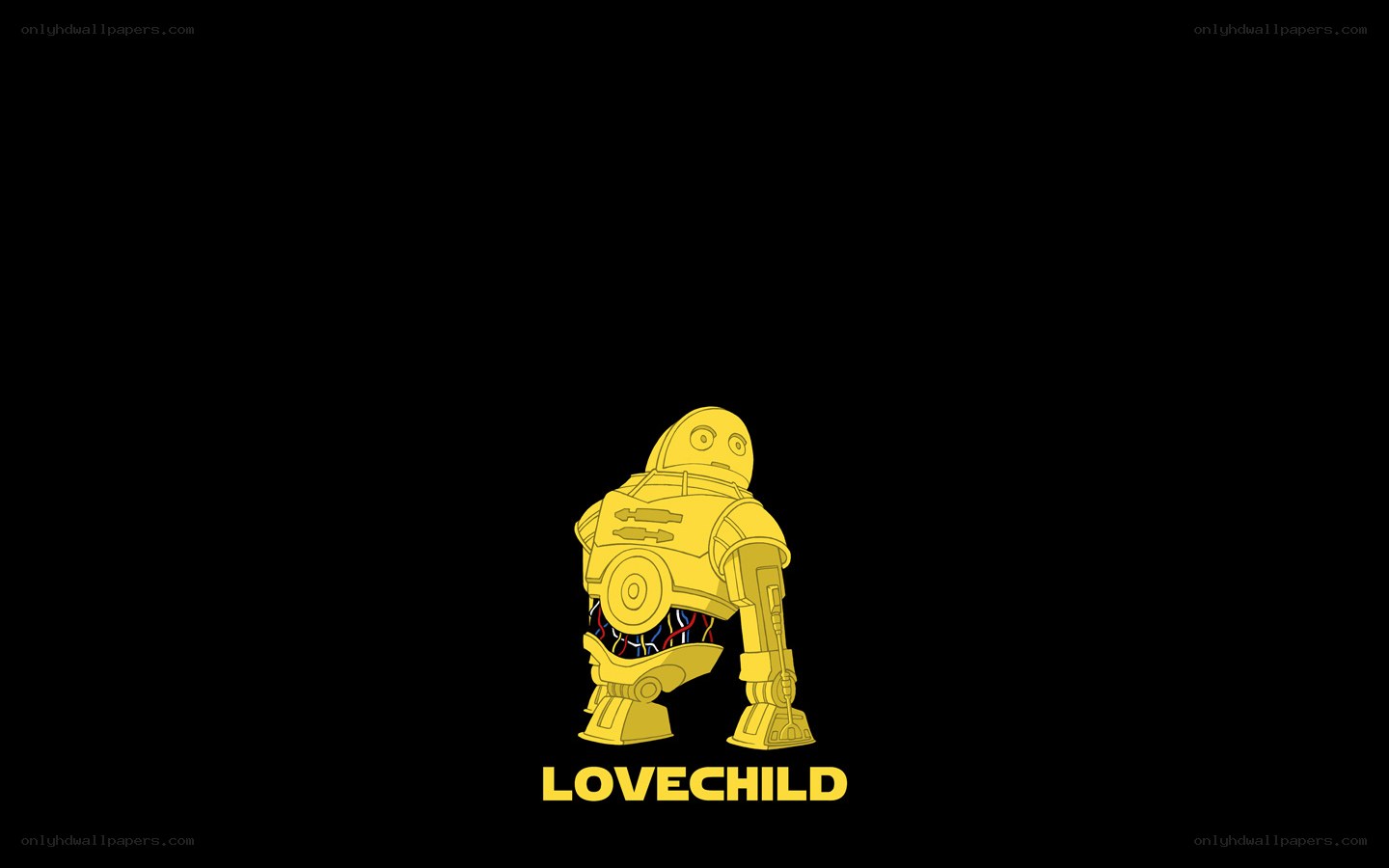 C-3PO robot with text