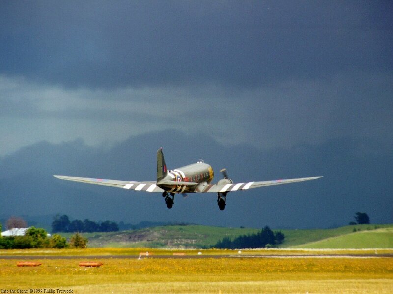 C-47 aircraft taking off