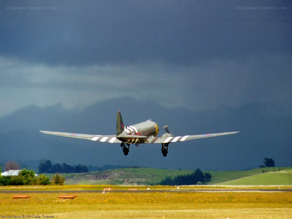 C-47 aircraft taking off