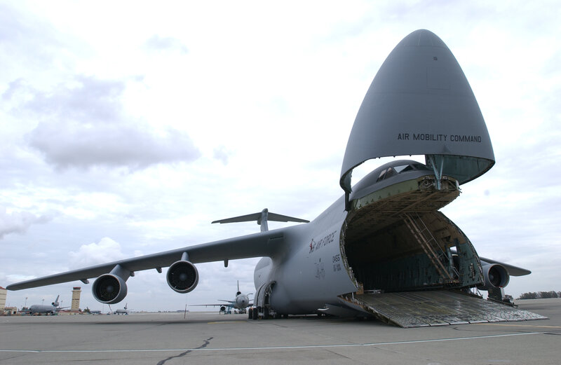 C-5 Galaxy cargo plane on tarmac