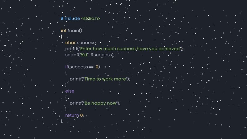C Code on Screen — Black