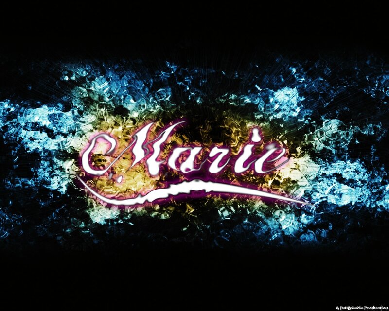 C. Marie logo with glowing effect