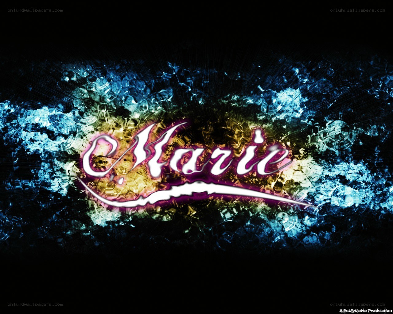 C. Marie logo with glowing effect